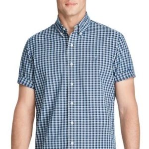 polo ralph lauren indigo plaid short sleeve shirt